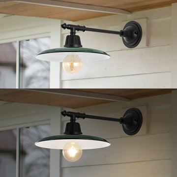 Bonner 12" Farmhouse Industrial Indoor/Outdoor Iron LED Victorian Arm Outdoor Sconce